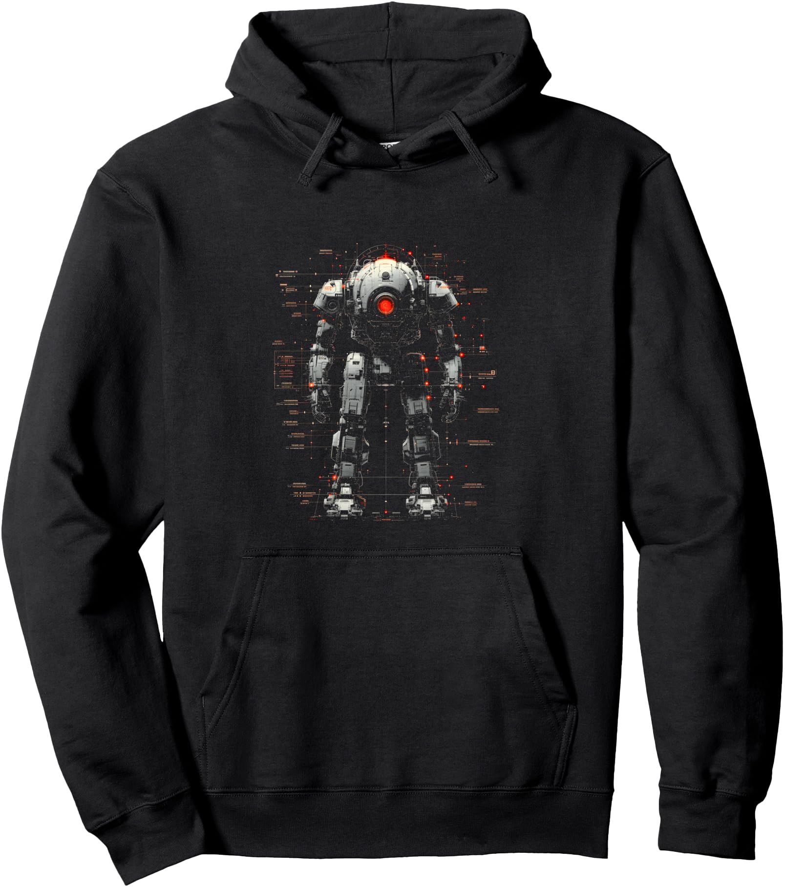 Mech Warrior Blueprint Shirt Super Tech Robot Pullover Hoodie