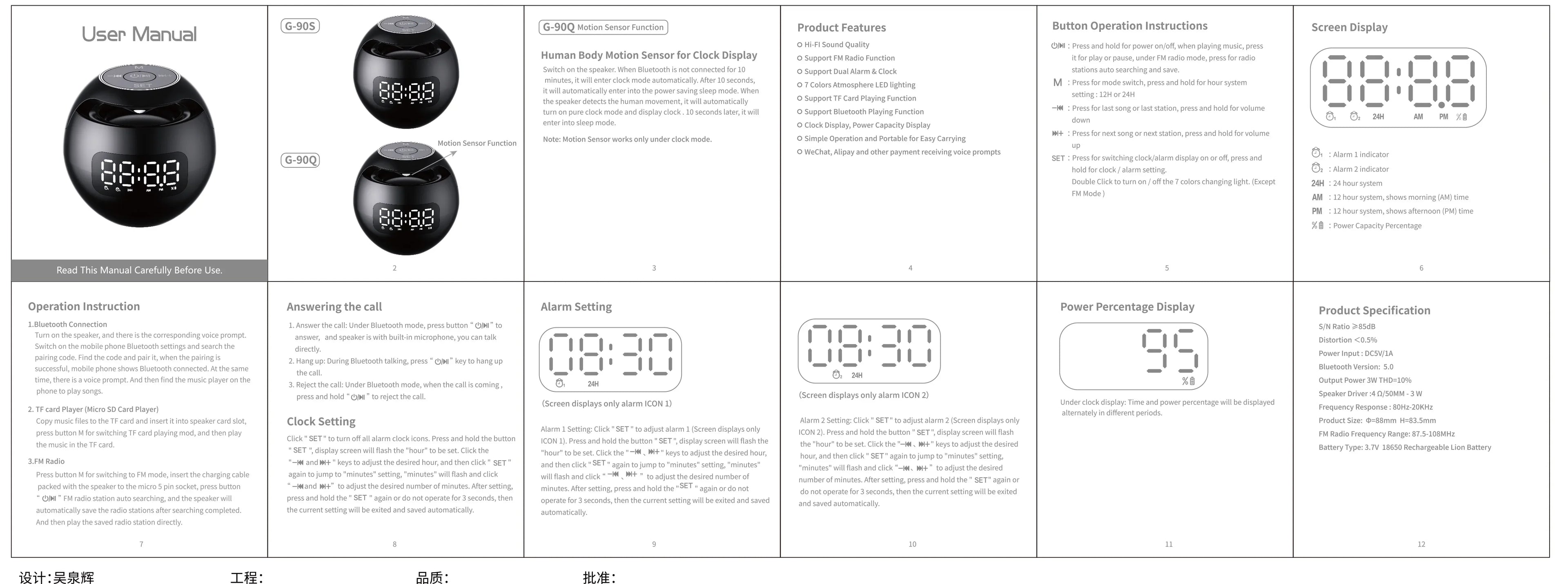 New Mini Bluetooth Speaker Wireless Bluetooth Sound Box with LED Display Alarm Clock Hifi TF Card MP3 Music Play For PC Phone