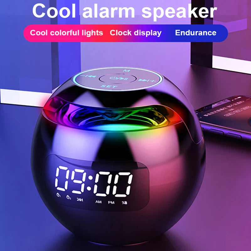 New Mini Bluetooth Speaker Wireless Bluetooth Sound Box with LED Display Alarm Clock Hifi TF Card MP3 Music Play For PC Phone