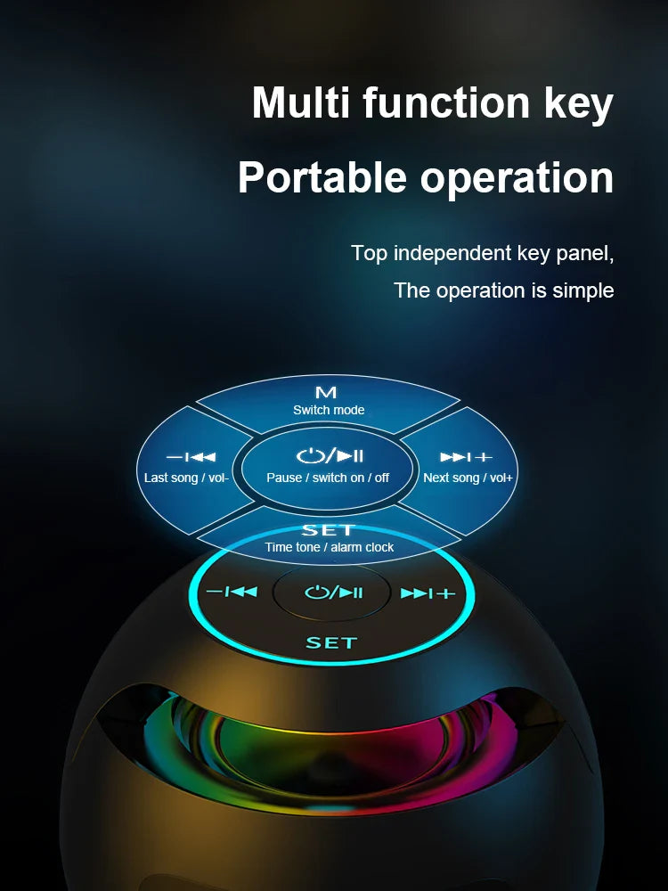 New Mini Bluetooth Speaker Wireless Bluetooth Sound Box with LED Display Alarm Clock Hifi TF Card MP3 Music Play For PC Phone