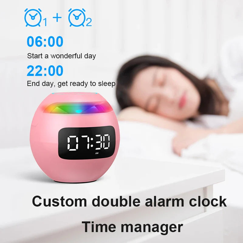 New Mini Bluetooth Speaker Wireless Bluetooth Sound Box with LED Display Alarm Clock Hifi TF Card MP3 Music Play For PC Phone