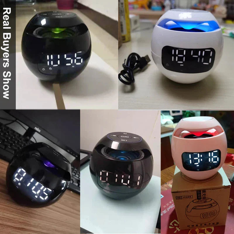 New Mini Bluetooth Speaker Wireless Bluetooth Sound Box with LED Display Alarm Clock Hifi TF Card MP3 Music Play For PC Phone