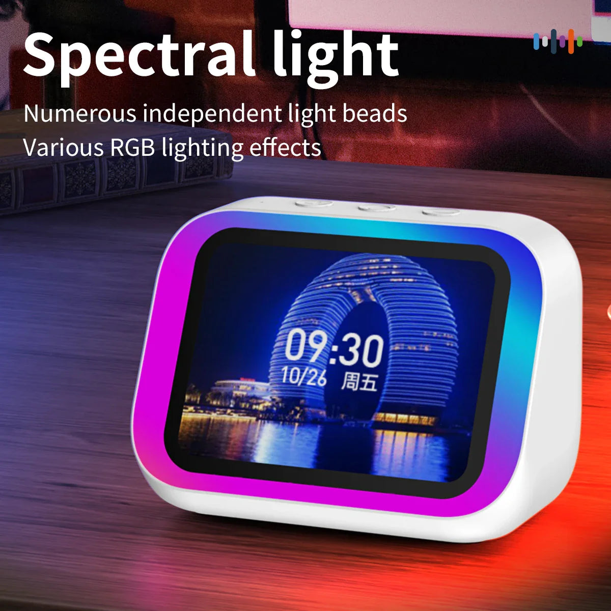Smart Bluetooth Translator RGB Speaker 18 Languages Real-time Translation AI bluetooth 5.4 speaker with LCD display, game,alarm
