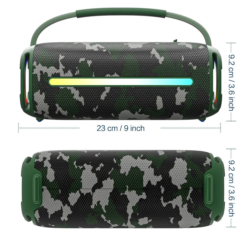 Outdoor Portable Bluetooth 53 Wireless Speaker IPX6 Waterproof High Power Audio RGB Lantern Subwoofer