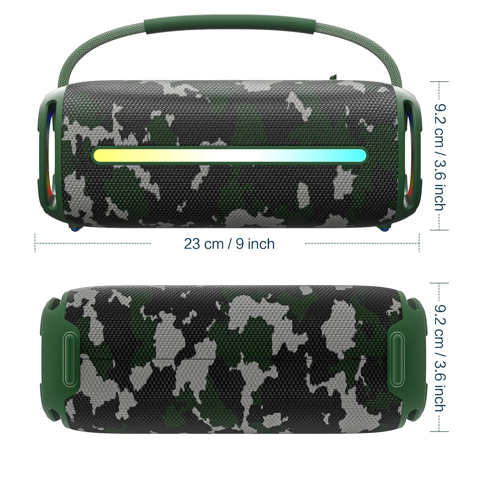 Outdoor Portable Bluetooth 53 Wireless Speaker IPX6 Waterproof High Power Audio RGB Lantern Subwoofer