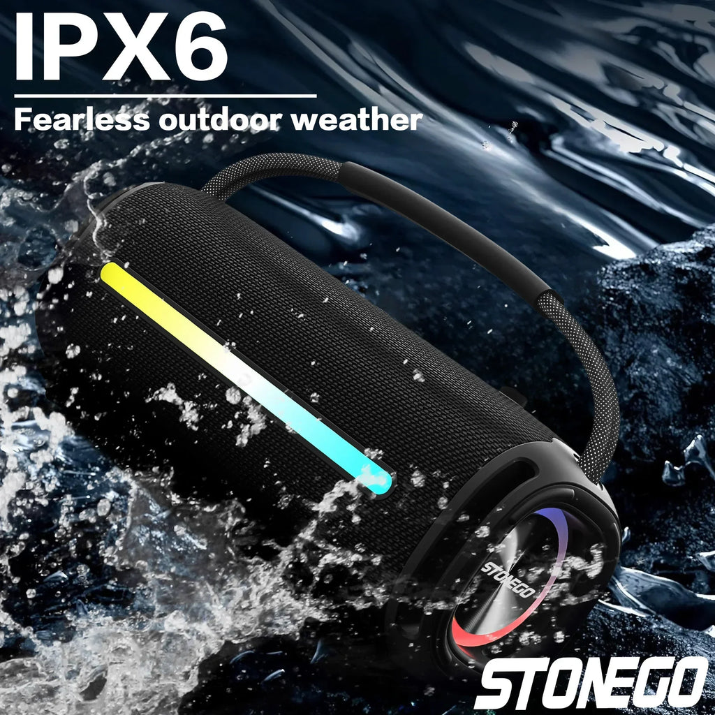 Outdoor Portable Bluetooth 53 Wireless Speaker IPX6 Waterproof High Power Audio RGB Lantern Subwoofer