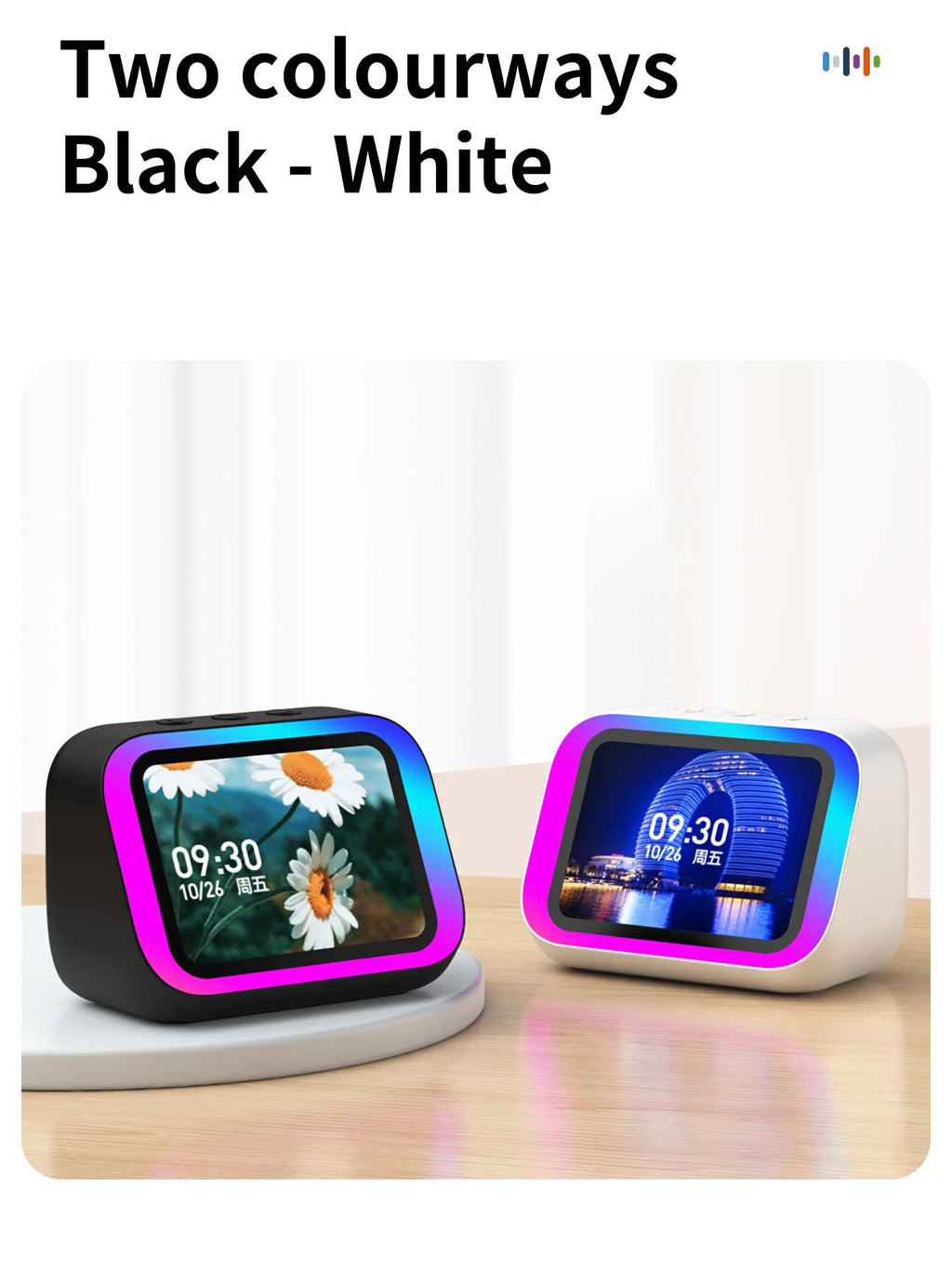 Smart Bluetooth Translator RGB Speaker 18 Languages Real-time Translation AI bluetooth 5.4 speaker with LCD display, game,alarm
